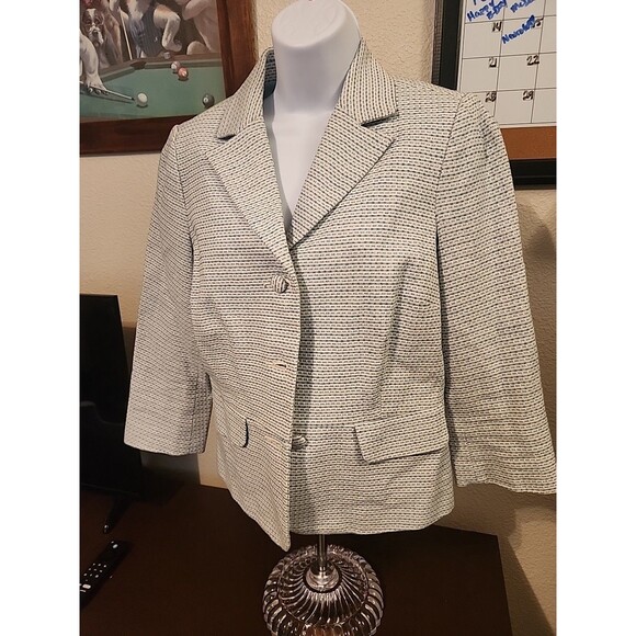 Old Navy Dresses & Skirts - Old Navy Women's Baby Blue Striped Jacket Size M Medium Blazer Spring